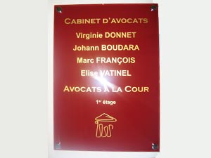 Plaque avocat avec logo or