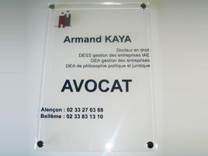 Plaque avocat avec logo
