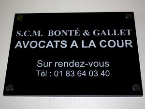 plaque avocat noire plexiglas