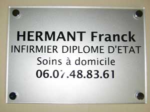 plaque infirmier argent