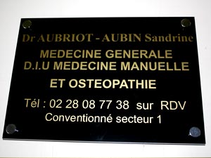 plaque médecin