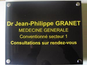 plaque médecin
