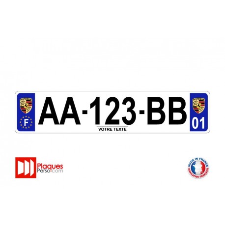 Plaque d'immatriculation Porsche