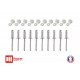 Lot de 10 rivets avec caches blancs