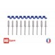 Lot de 10 rivets avec caches bleus