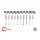 Lot de 10 rivets avec caches gris