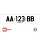Plaque d'immatriculation blanche