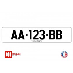 Plaque d'immatriculation blanche