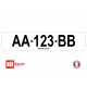 Plaque d'immatriculation blanche