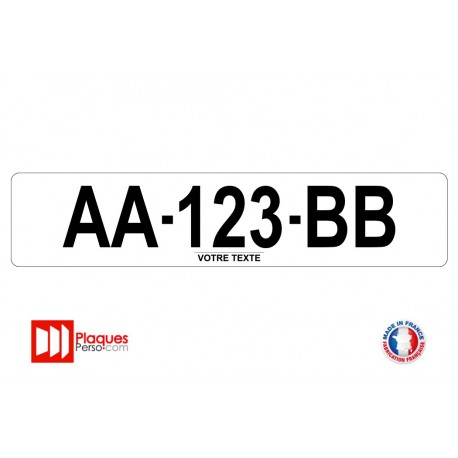Plaque d'immatriculation blanche