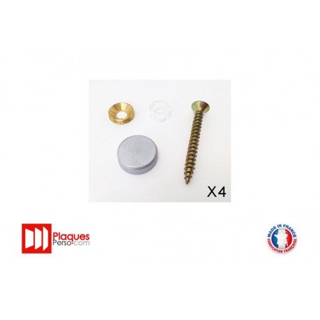 Kit de fixation pour plaque signalétique alu plat