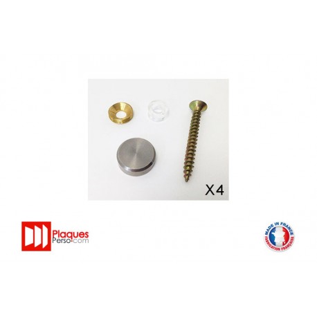 Kit de fixation pour plaque signalétique inox plat