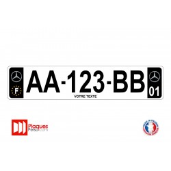 Plaque d'immatriculation Mercedes noir