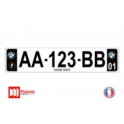 Plaque d'immatriculation BMW noire