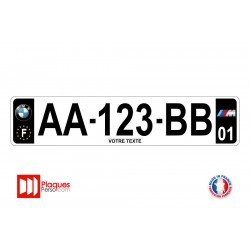 Plaque d'immatriculation BMW M noire
