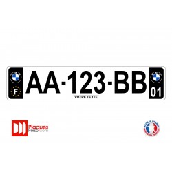 Plaque d'immatriculation BMW noire