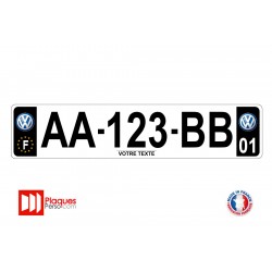 Plaque d'immatriculation Volkswagen noire