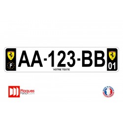 Plaque d'immatriculation Ferrari noire