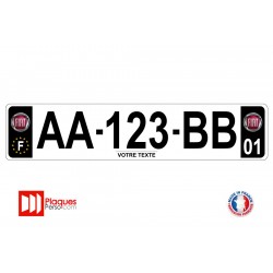 Plaque d'immatriculation Fiat noire