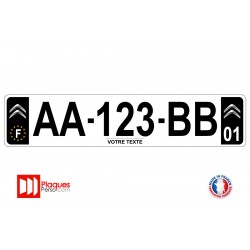 Plaque d'immatriculation Citroën noire
