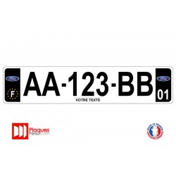 Plaque d'immatriculation Ford noire