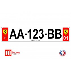 Plaque d'immatriculation Ferrari rouge