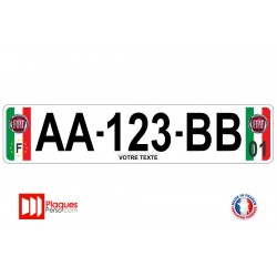Plaque d'immatriculation Fiat couleur italie