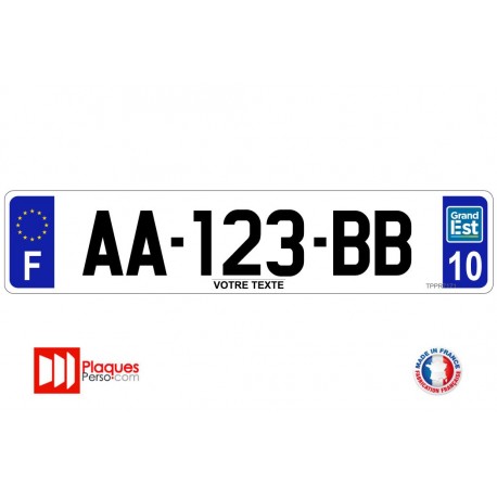 Plaque d'immatriculation Grand Est