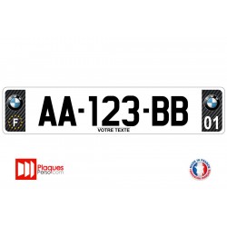 Plaque d'immatriculation BMW carbone