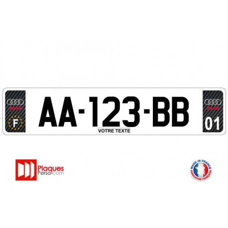 Plaque d'immatriculation Audi carbone