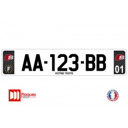 Plaque d'immatriculation S line carbone