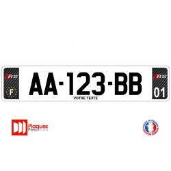 Plaque d'immatriculation RS carbone