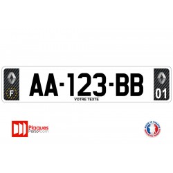 Plaque d'immatriculation Renault carbone