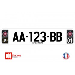 Plaque d'immatriculation Fiat carbone