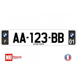 Plaque d'immatriculation BMW carbone