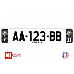 Plaque d'immatriculation Alfa Romeo carbone
