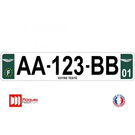 Plaque d'immatriculation Aston Martin vert anglais