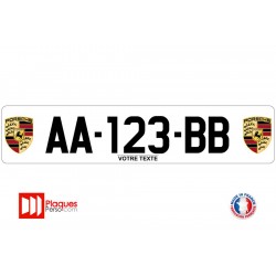 Plaque d'immatriculation Porsche logo