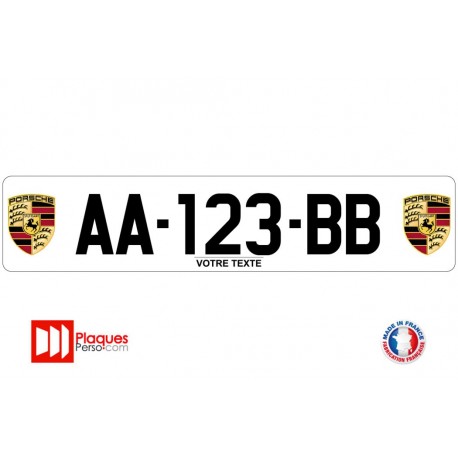 Plaque d'immatriculation Porsche logo