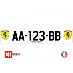 Plaque d'immatriculation Ferrari logo