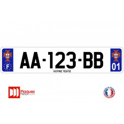 Plaque d'immatriculation FPF Bleue
