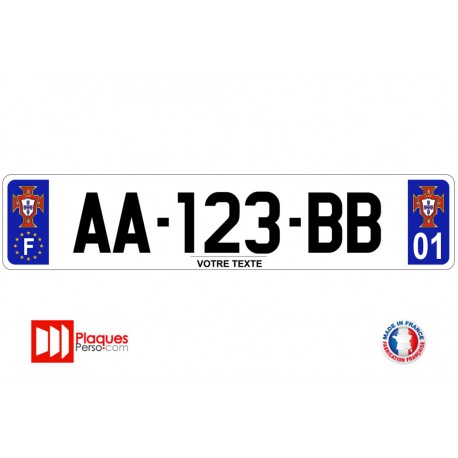 Plaque d'immatriculation FPF Bleue
