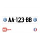 Plaque d'immatriculation Volkswagen blanc