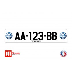 Plaque d'immatriculation Volkswagen blanc