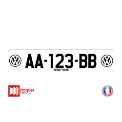 Plaque d'immatriculation Volkswagen blanc
