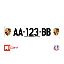 Plaque d'immatriculation Porsche logo