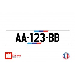 Plaque d'immatriculation BMW M blanche