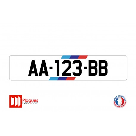 Plaque d'immatriculation BMW M blanche