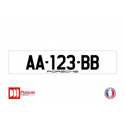 Plaque d'immatriculation Porsche logo lettrage