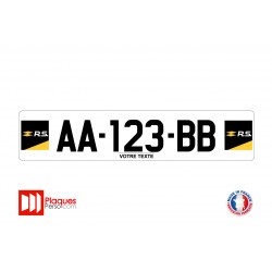 Plaque d'immatriculation Renault RS blanche